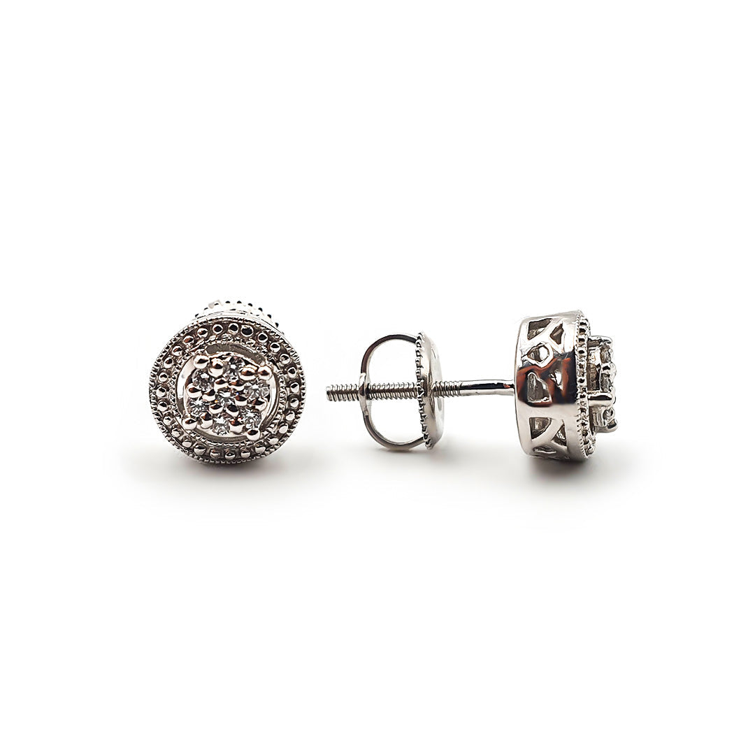 9ct White Gold Ladies Diamond Stud Earrings