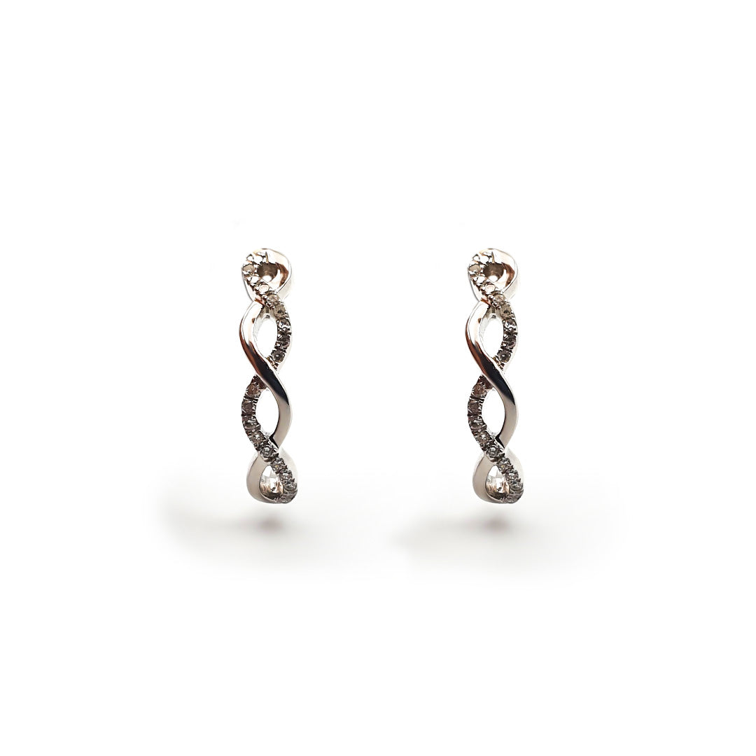 9ct White Gold Ladies Diamond Hoop Earrings The_Diamond_box_South_Africa