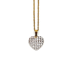 9ct Two-Toned Ladies Heart Pendant