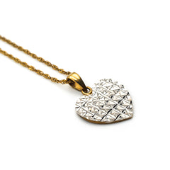 9ct Two-Toned Ladies Heart Pendant