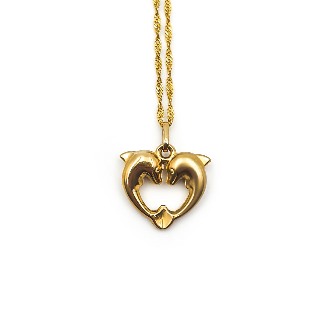 9ct Yellow Gold Ladies Heart Pendant