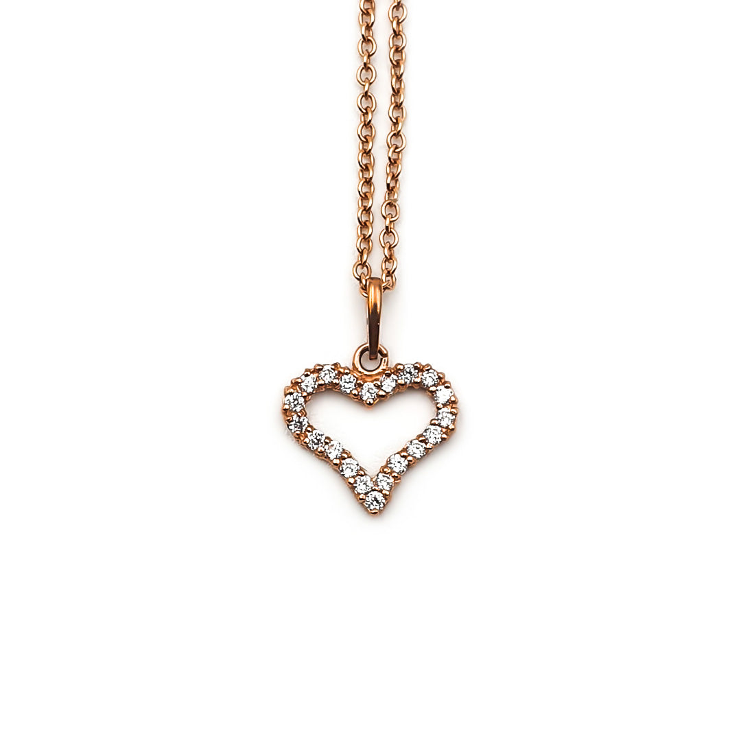 9ct Rose Gold Ladies Heart Pendant