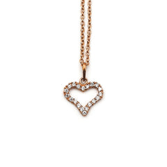 9ct Rose Gold Ladies Heart Pendant