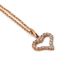 9ct Rose Gold Ladies Heart Pendant