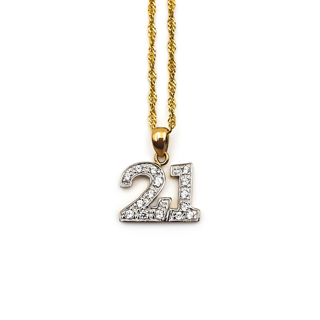 9ct Yellow Gold 21st Birthday Pendant The_Diamond_box_South_Africa