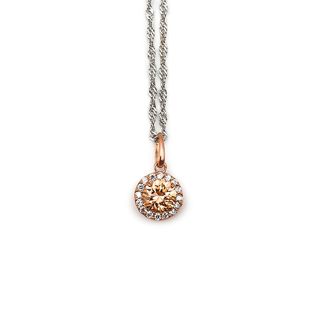 9ct Rose Gold Ladies Halo Pendant The_Diamond_box_South_Africa