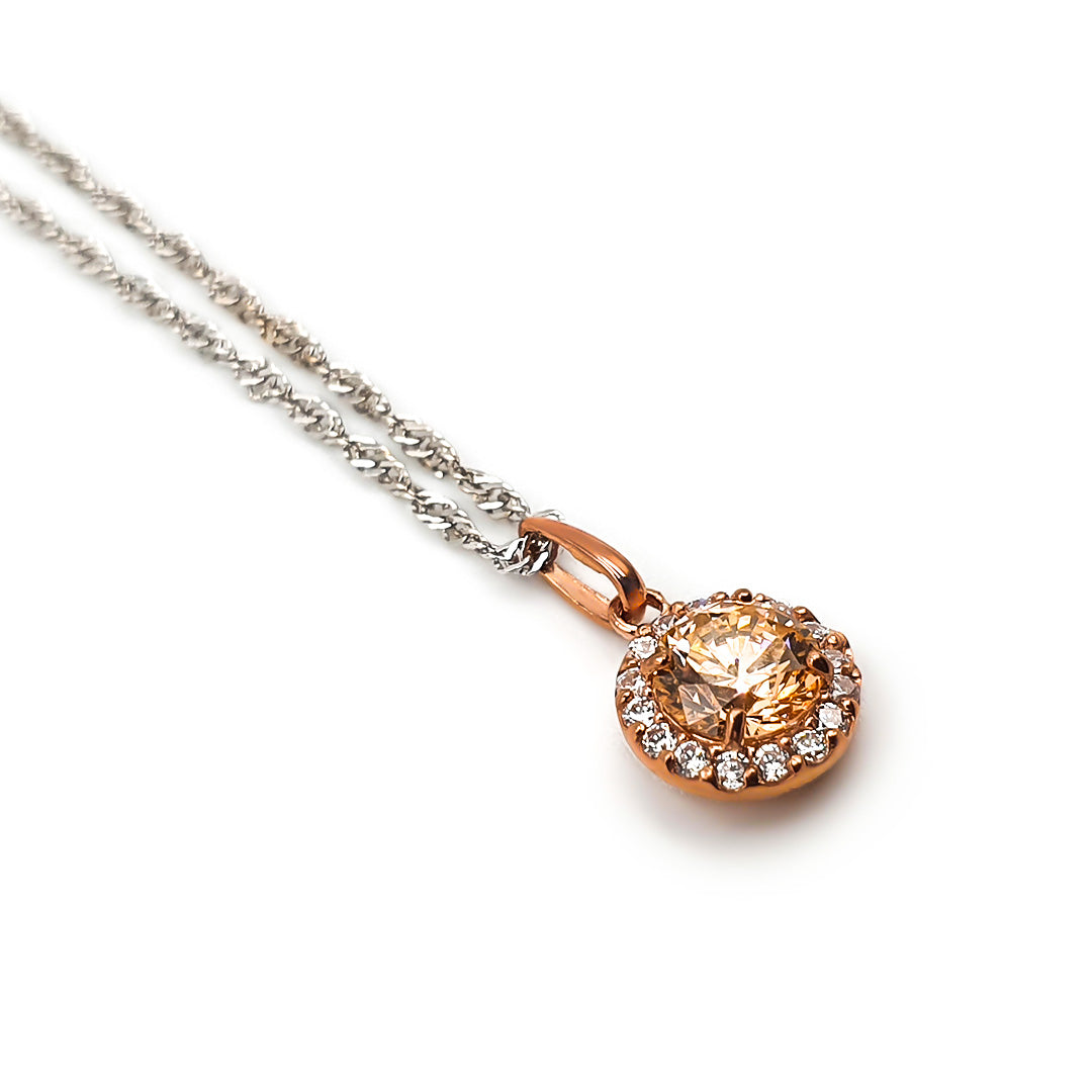 9ct Rose Gold Ladies Halo Pendant