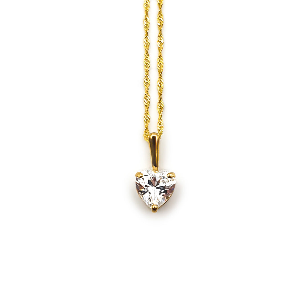 9ct Yellow Gold Ladies Heart Pendant