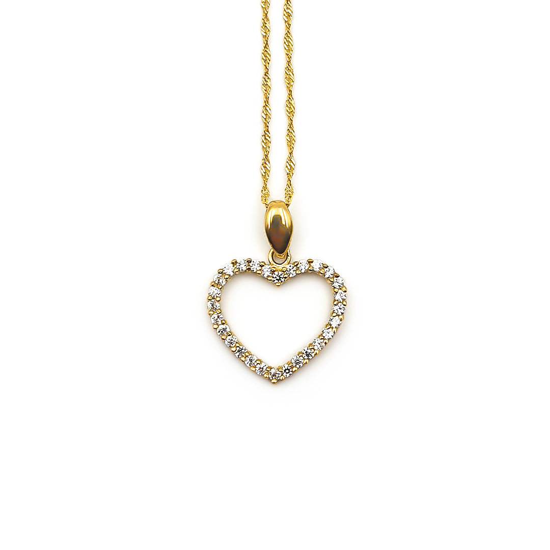 9ct Yellow Gold Ladies Heart Pendant