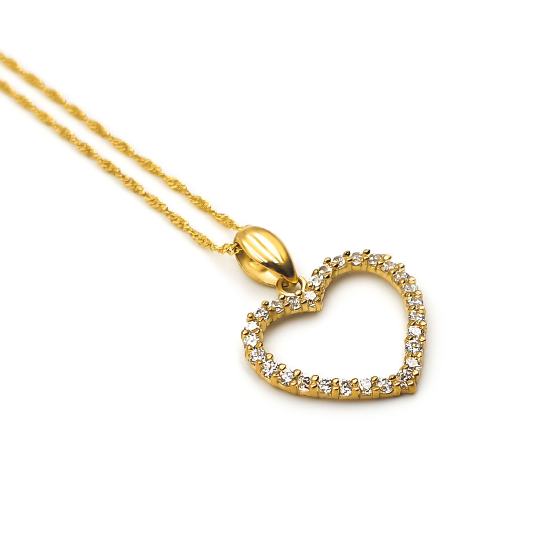 9ct Yellow Gold Ladies Heart Pendant