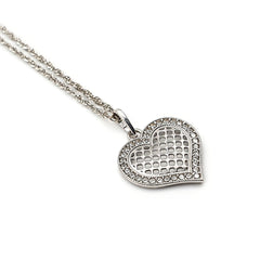 9ct White Gold Ladies Heart Pendant