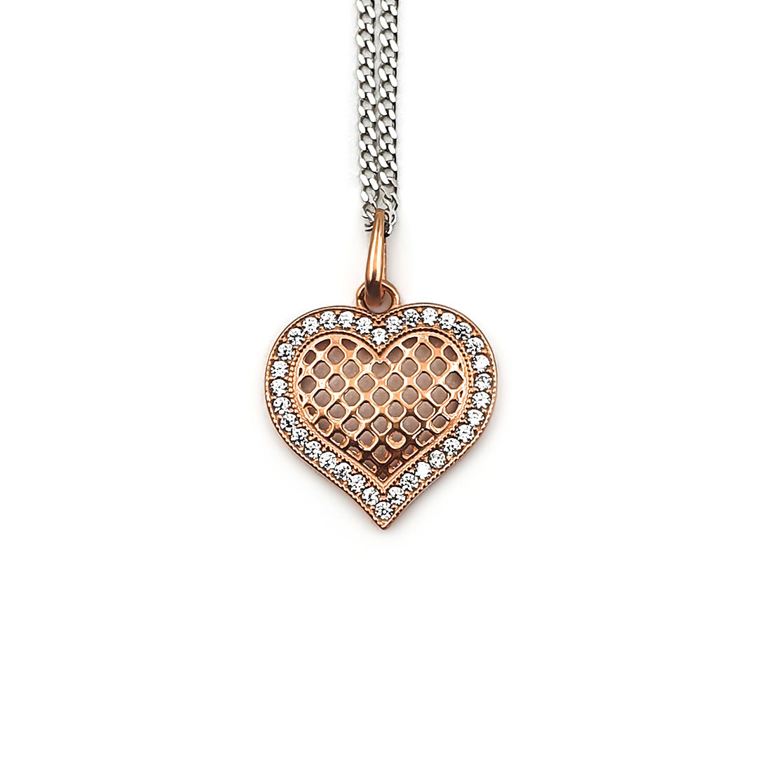 9ct Rose Gold Ladies Heart Pendant