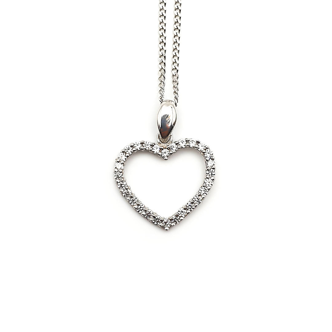 9ct White Gold Ladies Heart Pendant The_Diamond_box_South_Africa