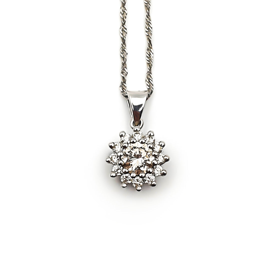 18ct White Gold Ladies Diamond Pendant The_Diamond_box_South_Africa