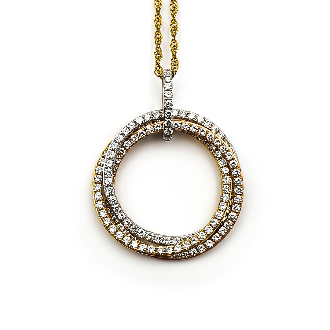 9ct Three-Toned Ladies Diamond Pendant The_Diamond_box_South_Africa