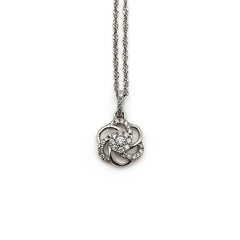 9ct White Gold Ladies Diamond Pendant