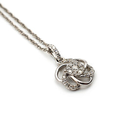 9ct White Gold Ladies Diamond Pendant