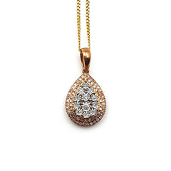 9ct Two-Toned Ladies Diamond Pendent