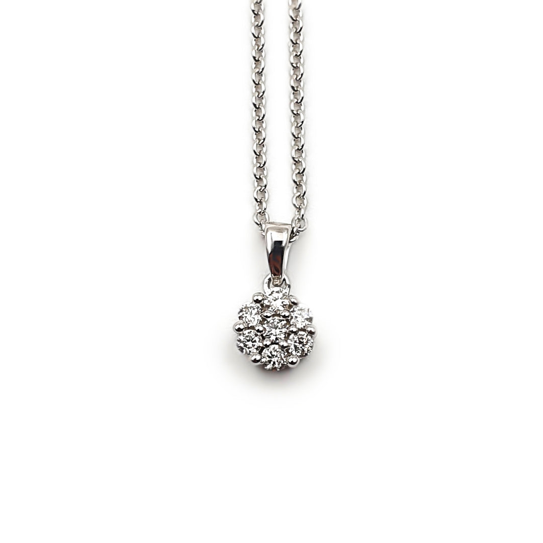 9ct White Gold Ladies Diamond Pendent