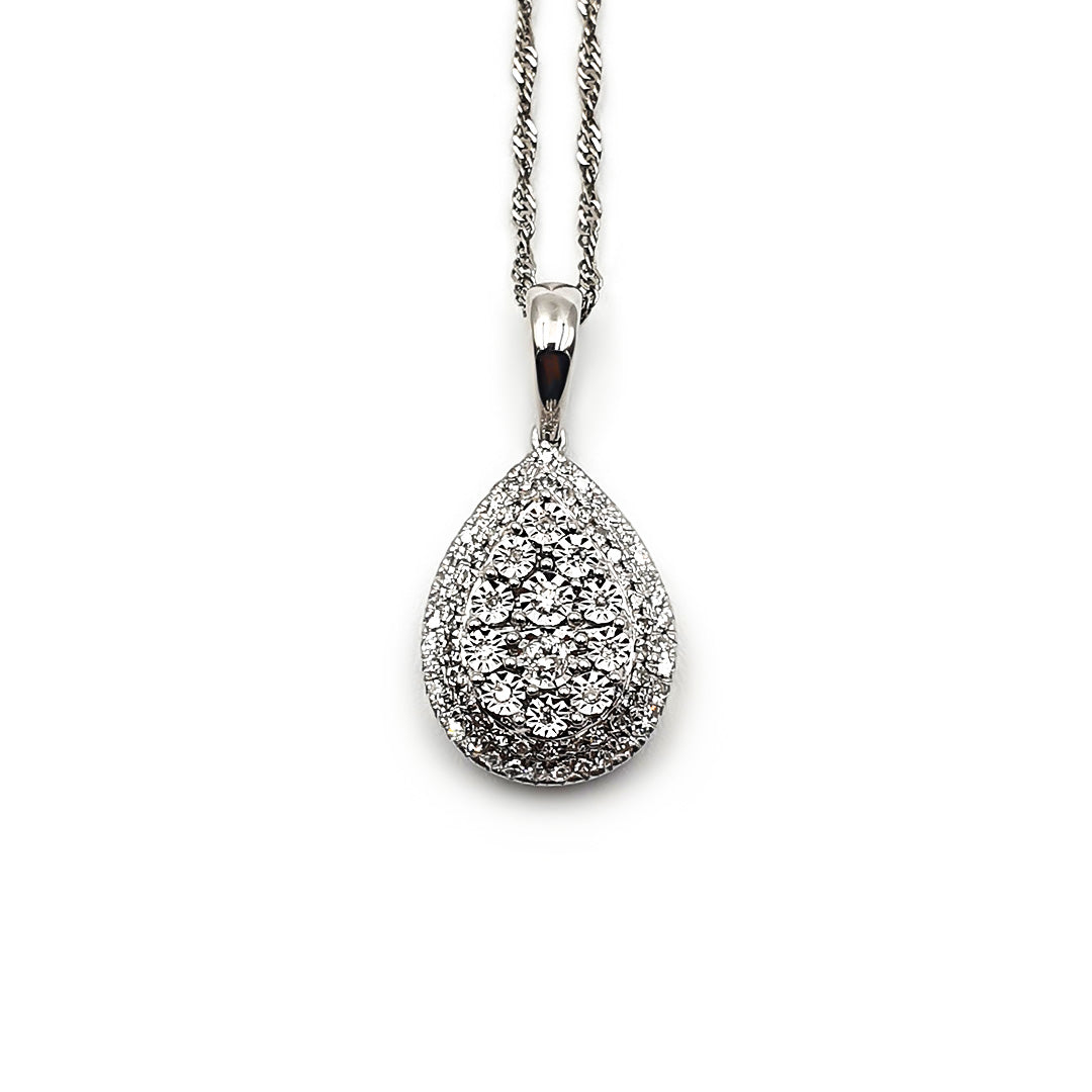 9ct White Gold Ladies Diamond Pendant The_Diamond_box_South_Africa