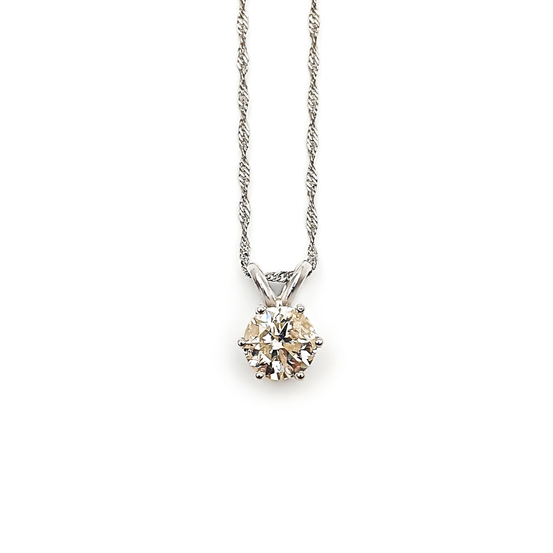 18ct White Gold Ladies 1,00ct Diamond Solitaire Pendant The_Diamond_box_South_Africa