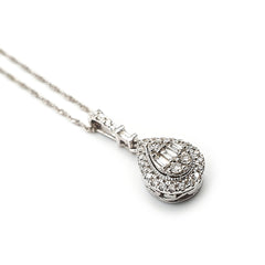 9ct White Gold Ladies Diamond Pendant