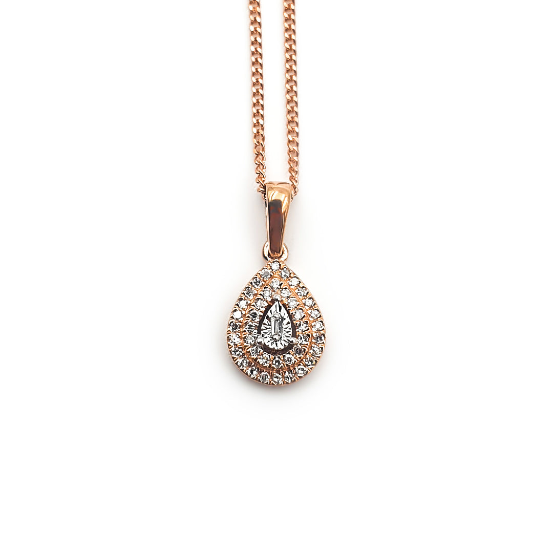 9ct Rose Gold Ladies Diamond Pendant The_Diamond_box_South_Africa