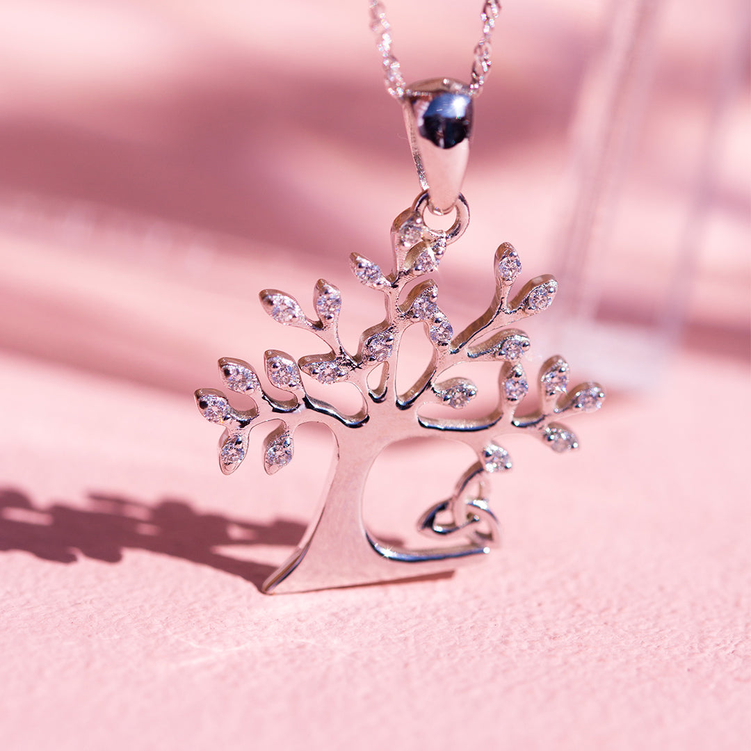 9ct White Gold Ladies Diamond Tree of Life Pendant The_Diamond_box_South_Africa