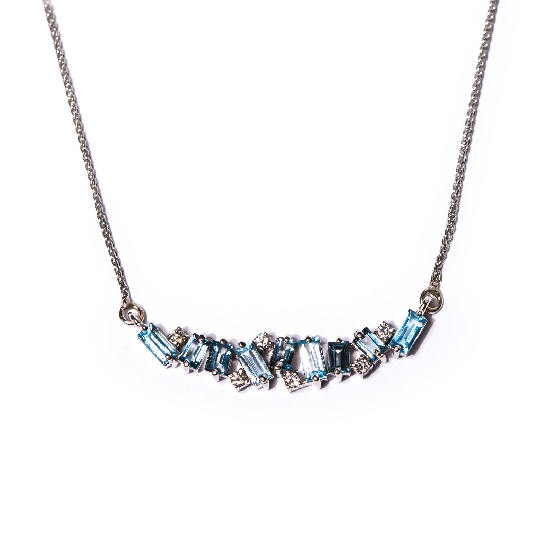 9ct White Gold Ladies Semi-Precious and Diamond Neckpiece The_Diamond_box_South_Africa