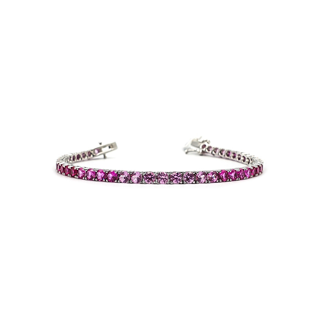 Sterling Silver Ladies Created Ruby and Morganite Tennis Bracelet The_Diamond_box_South_Africa