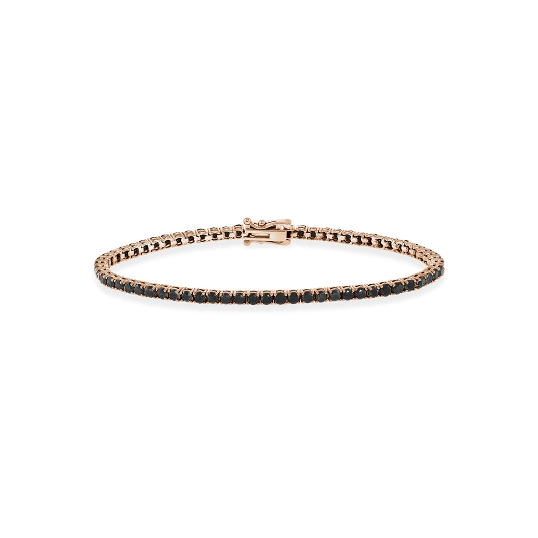 18ct Rose Gold Ladies 5,00ct Black Diamond Tennis Bracelet - 3500032 The_Diamond_box_South_Africa