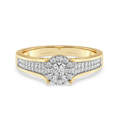 9ct Yellow Gold Ladies Diamond Cluster Engagement Ring The_Diamond_box_South_Africa