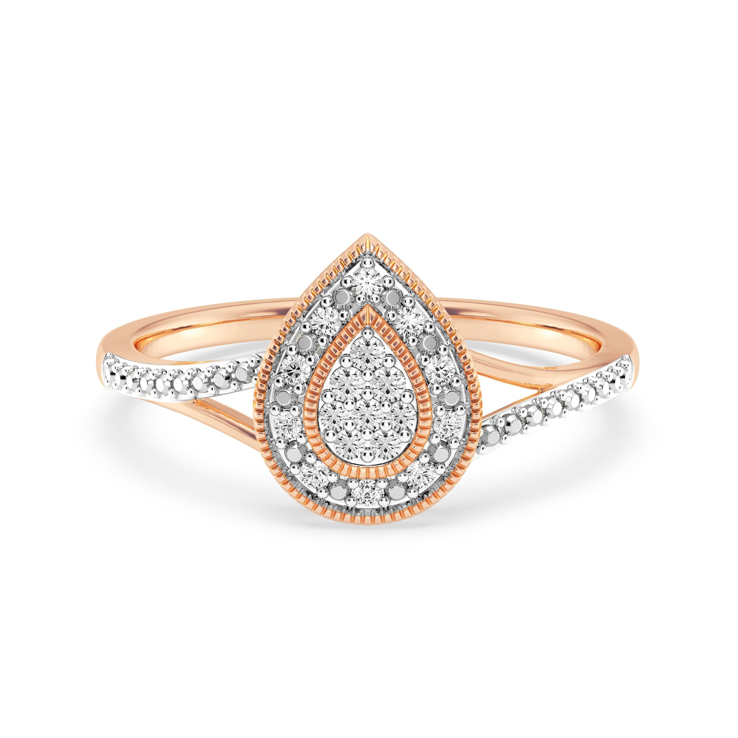 9ct Rose Gold Ladies Diamond Cluster Engagement Ring - 599JWR - RG The_Diamond_box_South_Africa