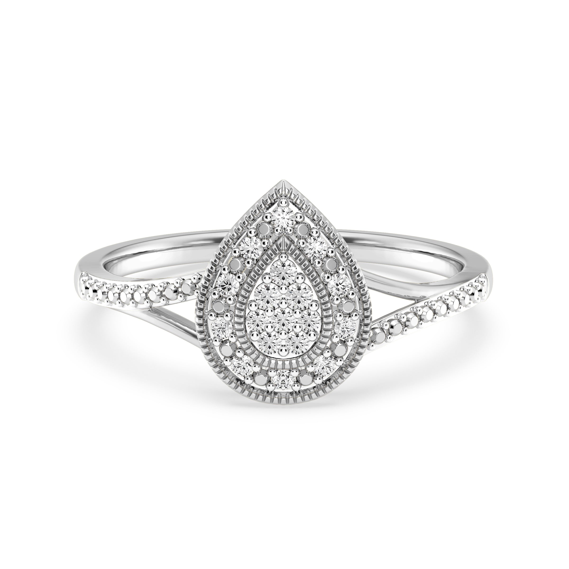 9ct White Gold Ladies Diamond Cluster Engagement Ring - 599JWR - WG The_Diamond_box_South_Africa