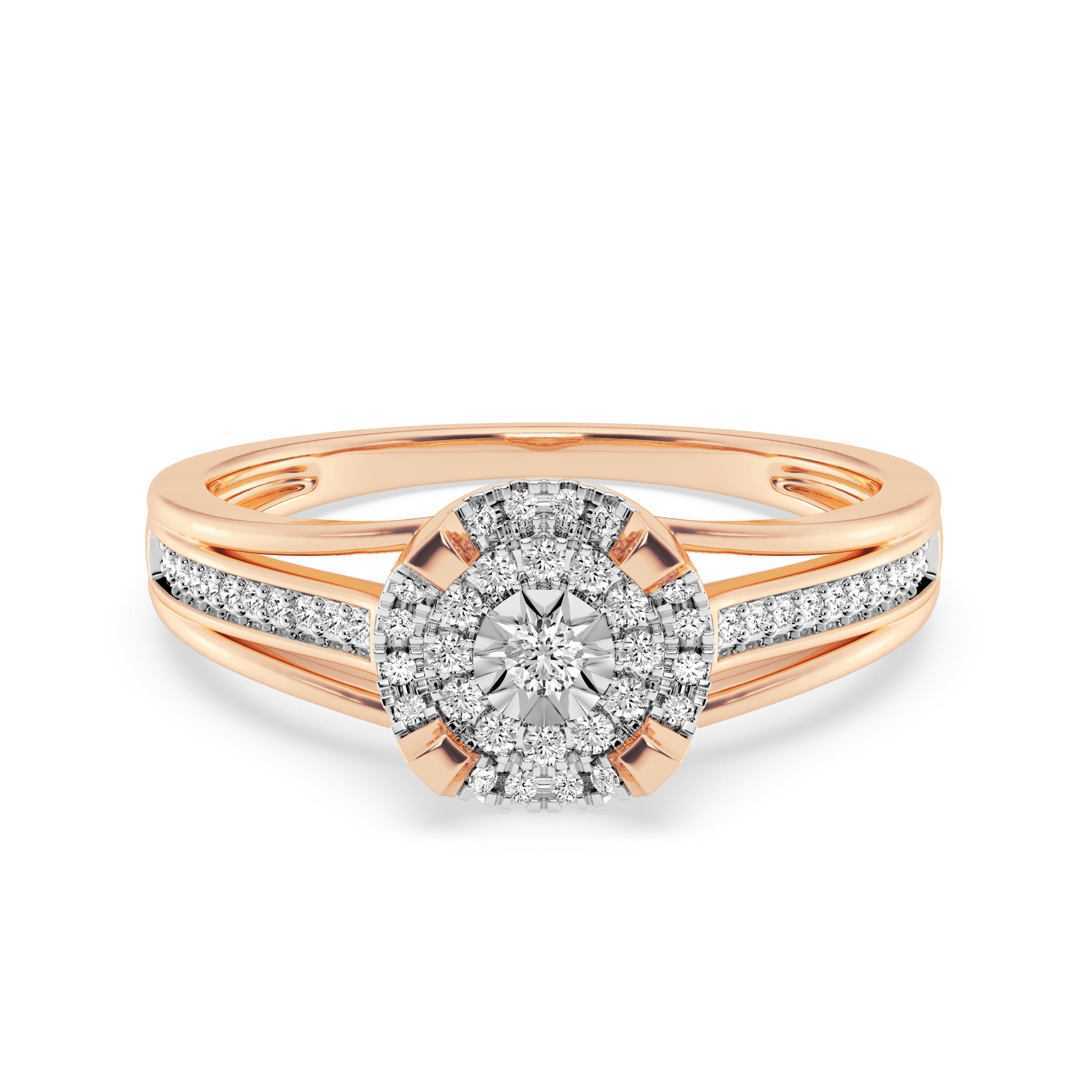 9ct Rose Gold Ladies Diamond Cluster Engagement Ring The_Diamond_box_South_Africa