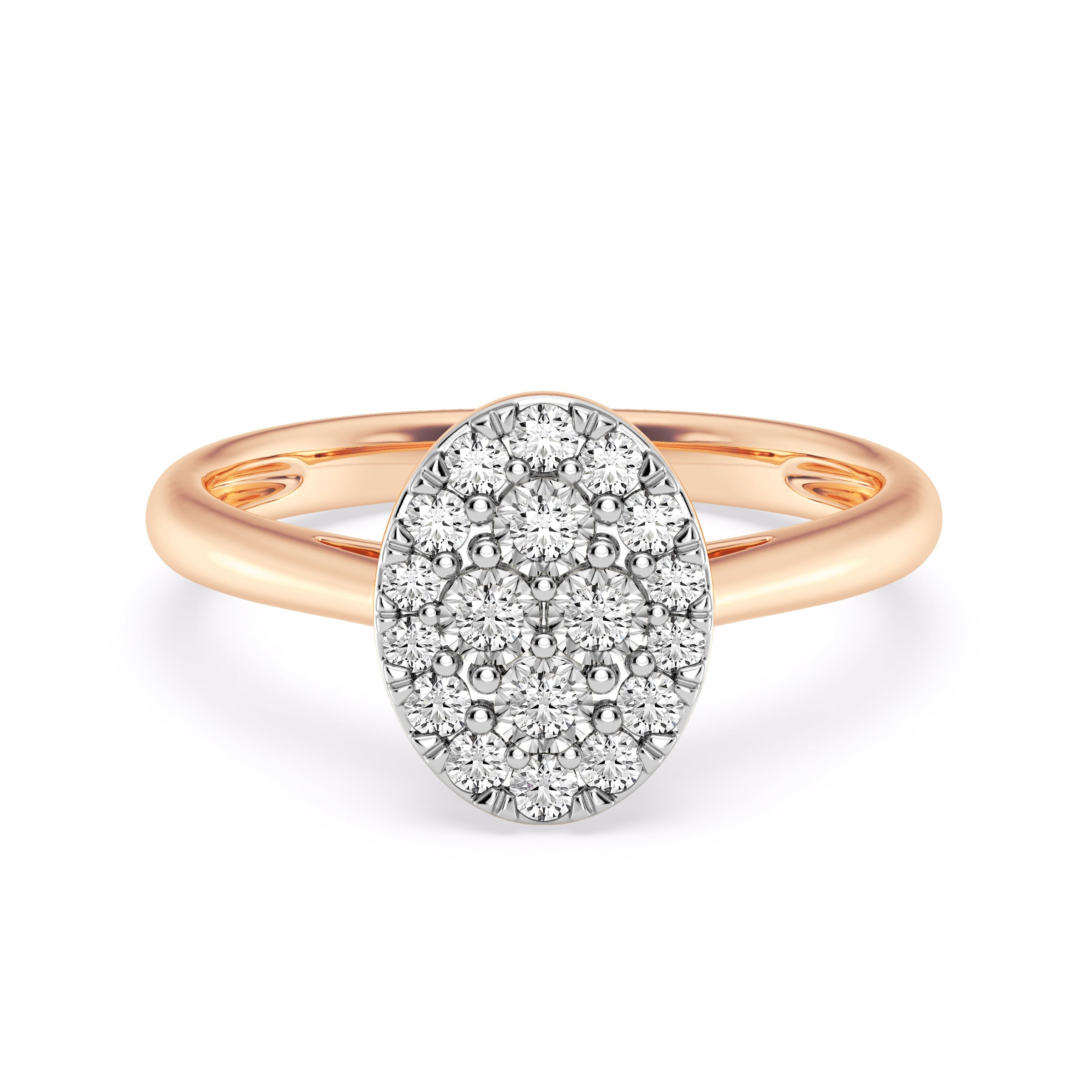 9ct Rose Gold Ladies Diamond Cluster Engagement Ring - 615JWR - RG The_Diamond_box_South_Africa