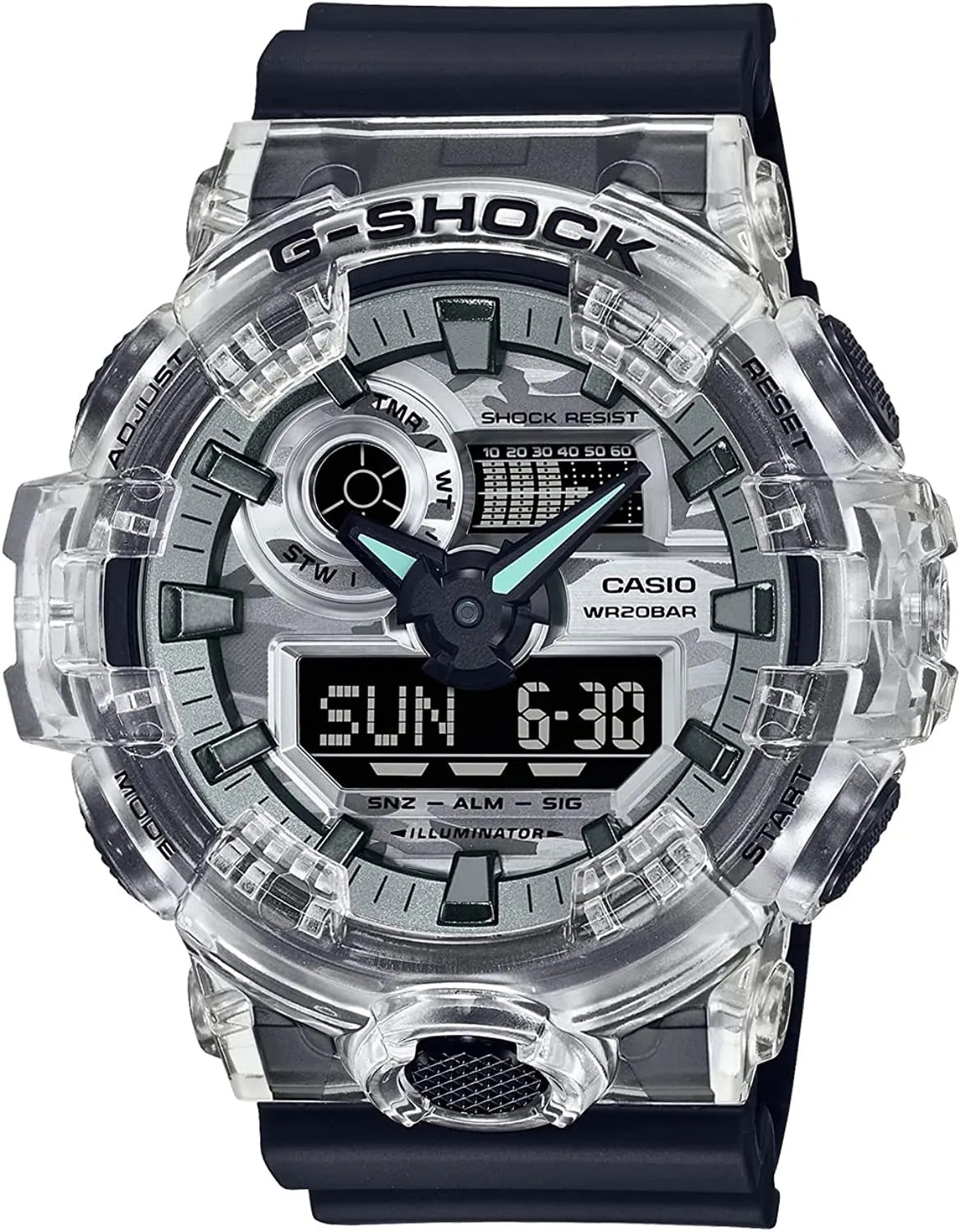 CASIO G-SHOCK MENS 200M SKELETON STANDARD - GA-700SKC-1ADR