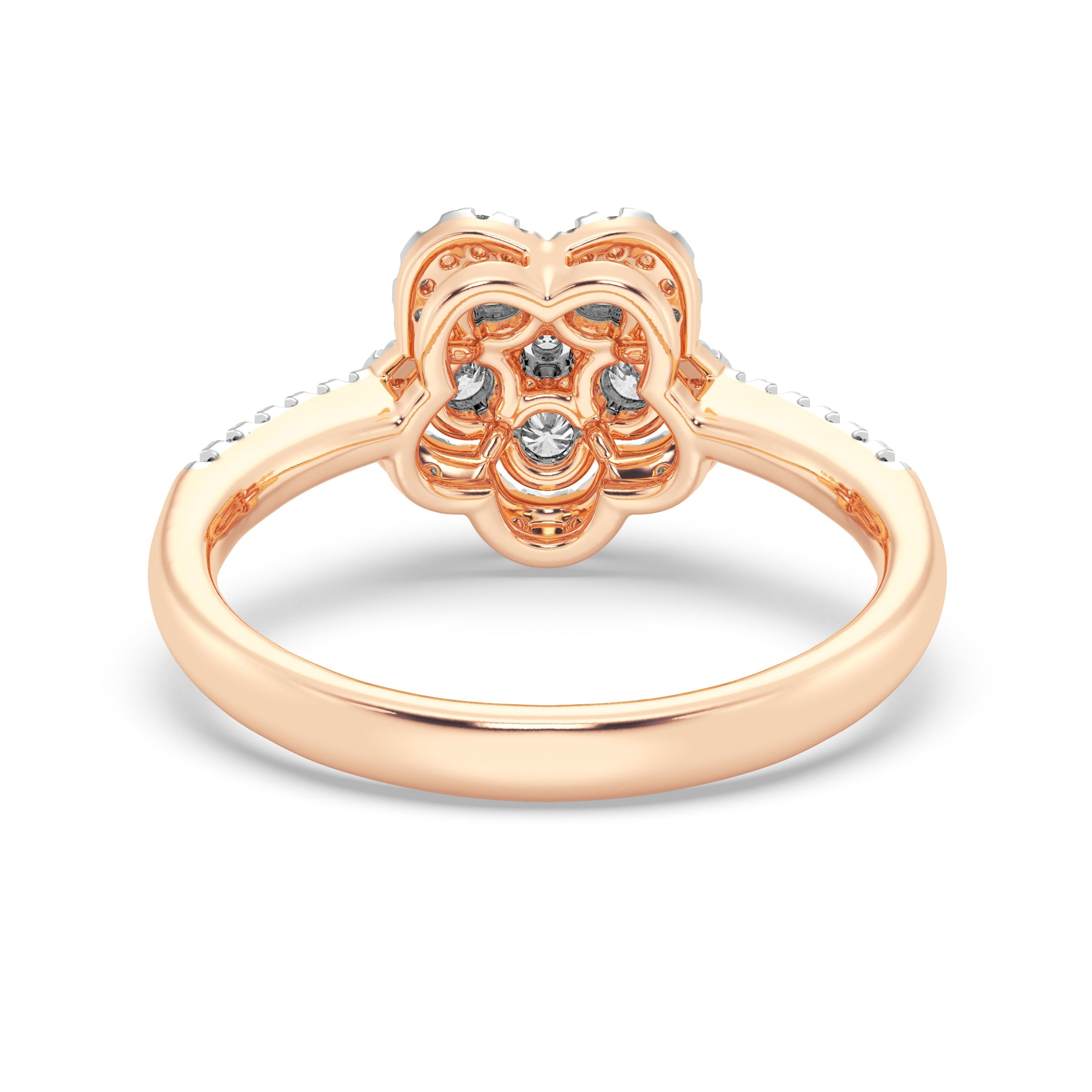 9ct Rose Gold Ladies Diamond Cluster Engagement Ring -  590JWR - RG