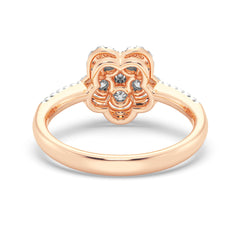 9ct Rose Gold Ladies Diamond Cluster Engagement Ring -  590JWR - RG