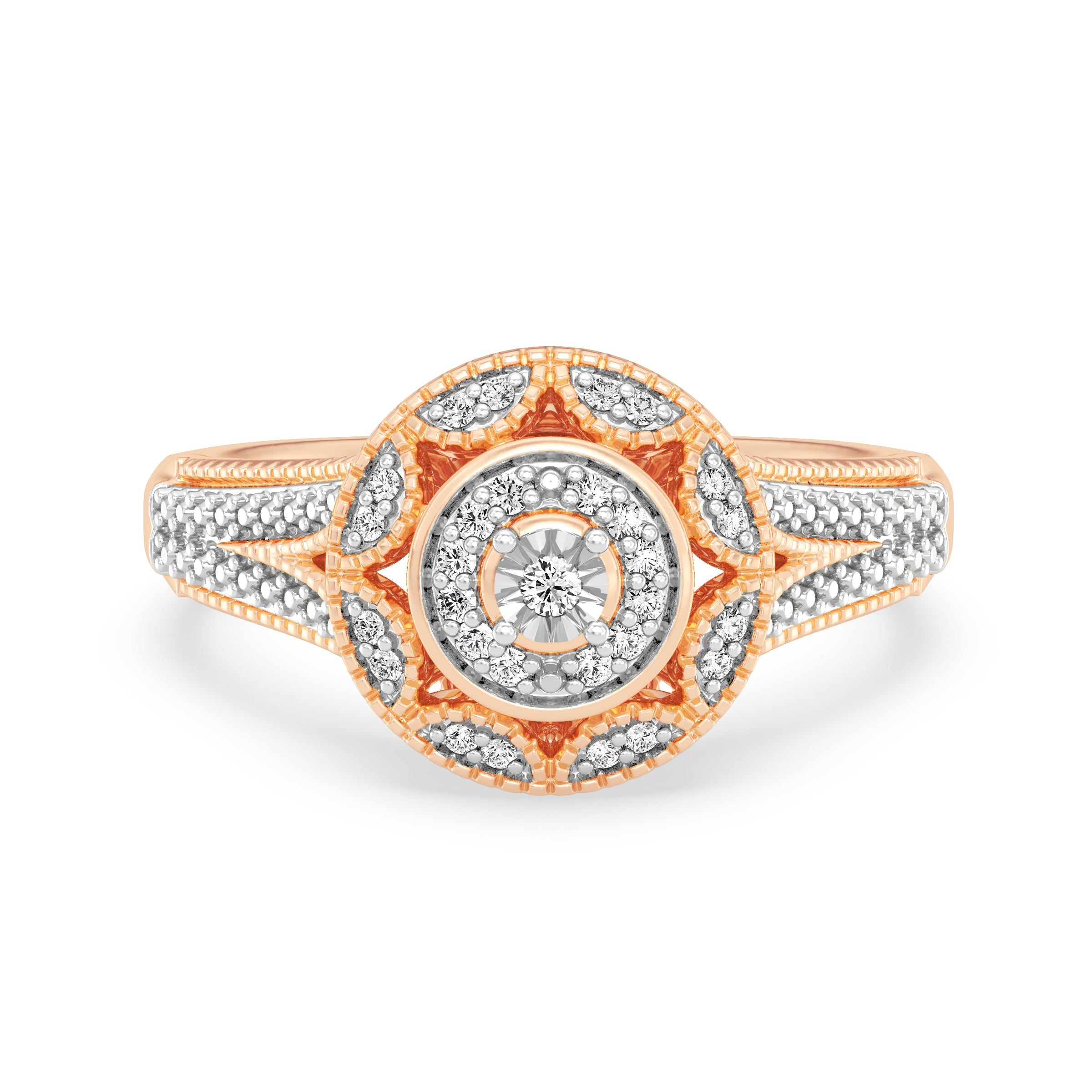 9ct Rose Gold Ladies Diamond Cluster Engagement Ring - 562JWR - RG The_Diamond_box_South_Africa