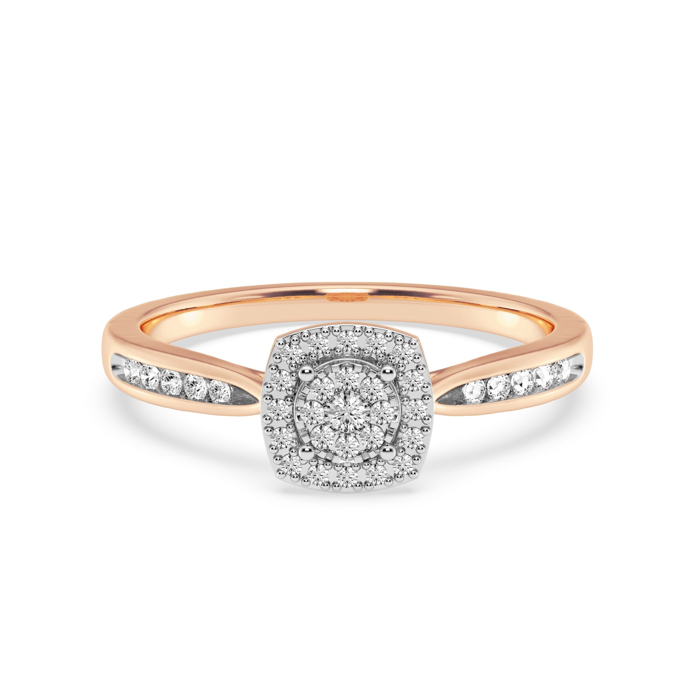 9ct Rose Gold Ladies Diamond Cluster Engagement Ring The_Diamond_box_South_Africa