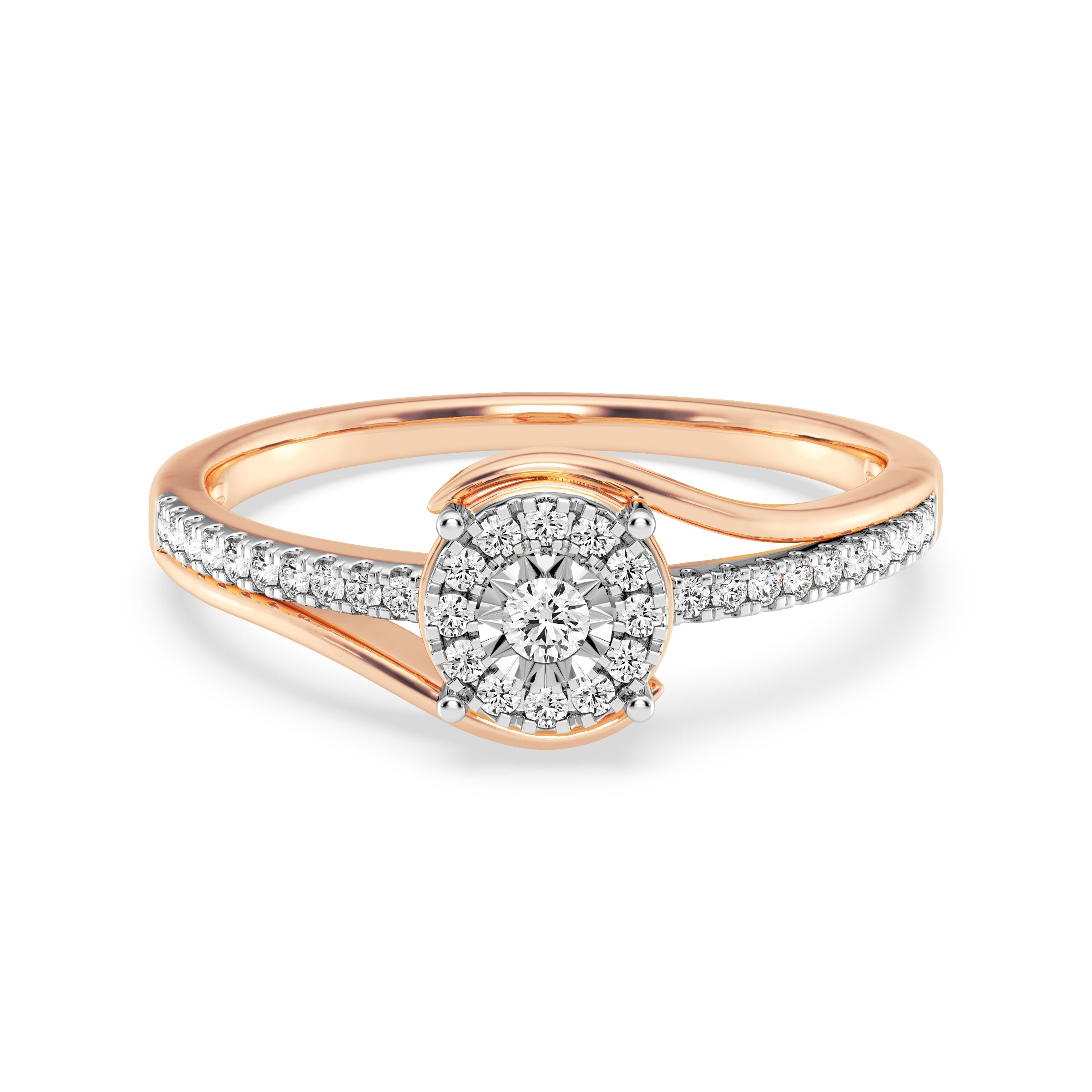 9ct Rose Gold Ladies Diamond Cluster Engagement Ring - 576JWR - RG The_Diamond_box_South_Africa
