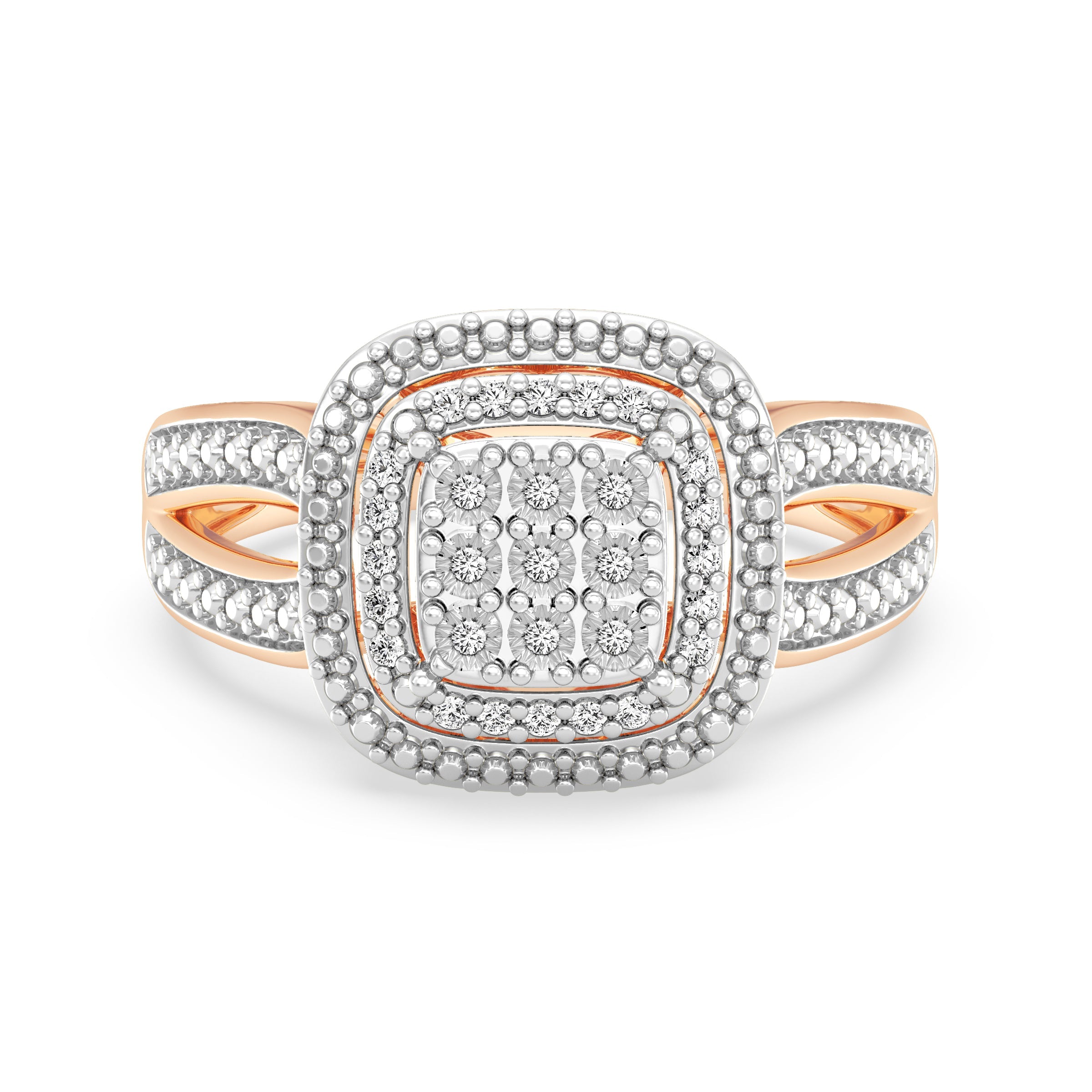 9ct Rose Gold Ladies Diamond Cluster Engagement Ring - 591JWR - RG The_Diamond_box_South_Africa