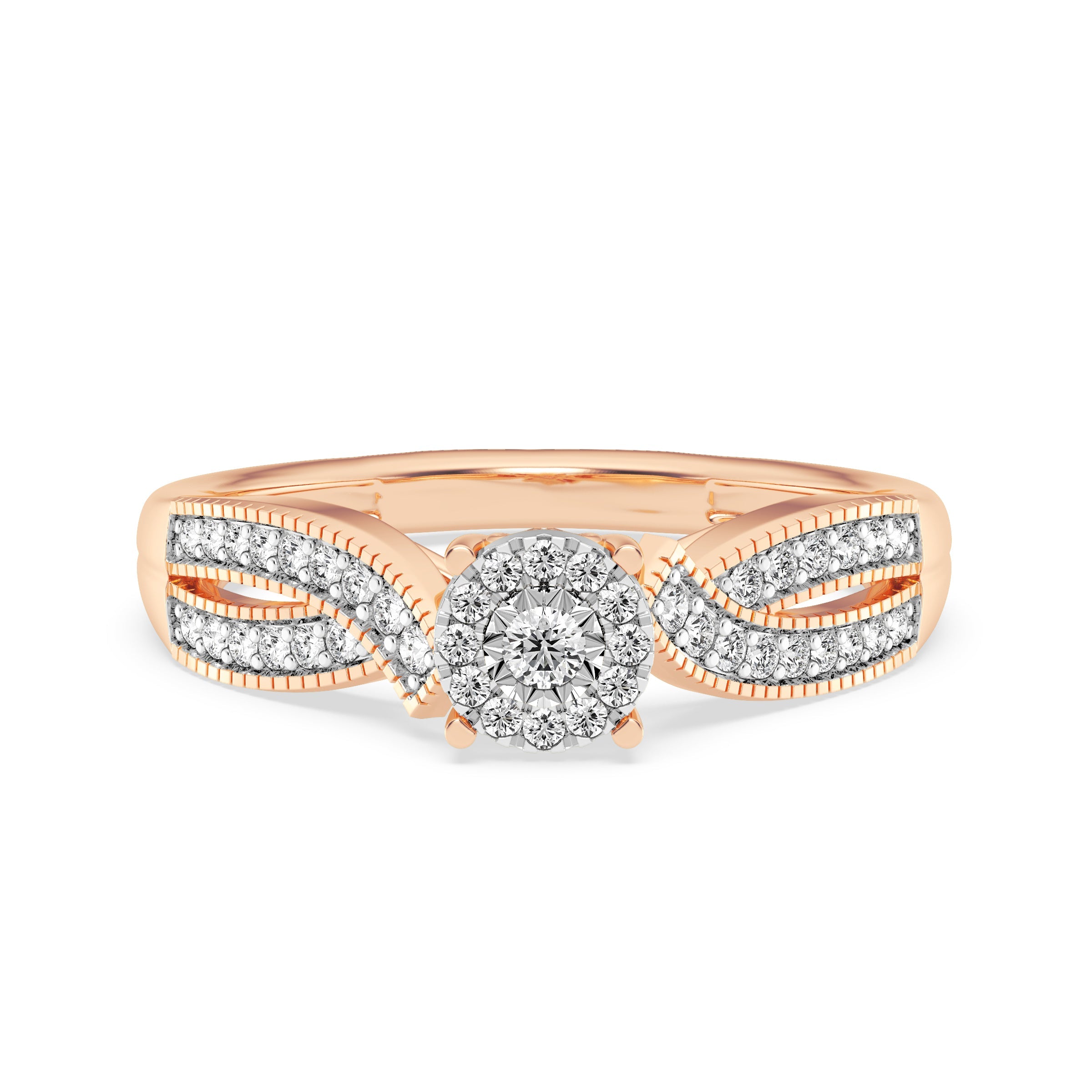 9ct Rose Gold Ladies Diamond Cluster Engagement Ring - 592JWR - RG The_Diamond_box_South_Africa