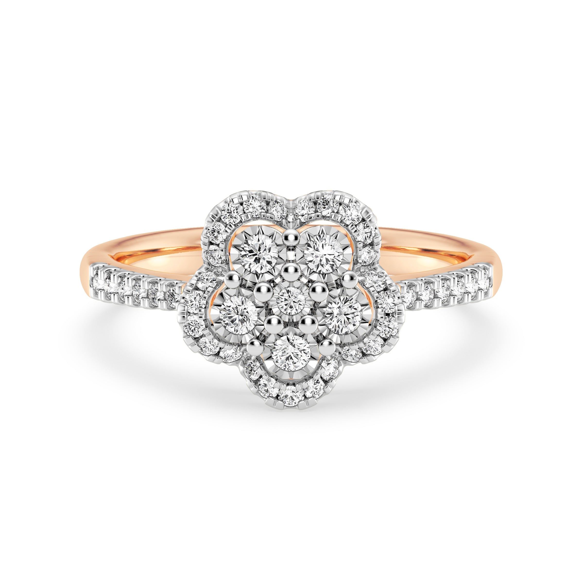 9ct Rose Gold Ladies Diamond Cluster Engagement Ring -  590JWR - RG The_Diamond_box_South_Africa