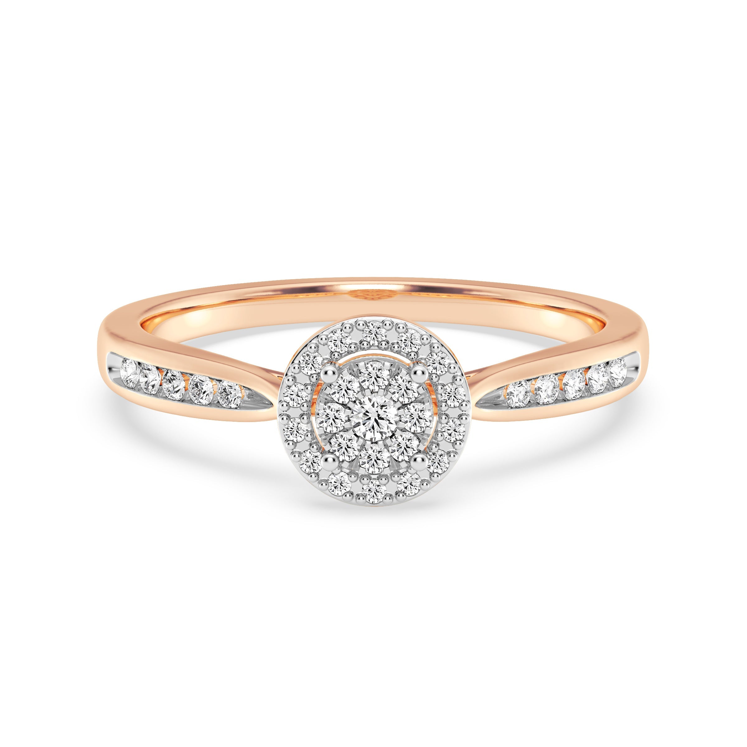 9ct Rose Gold Ladies Diamond Cluster Engagement Ring The_Diamond_box_South_Africa