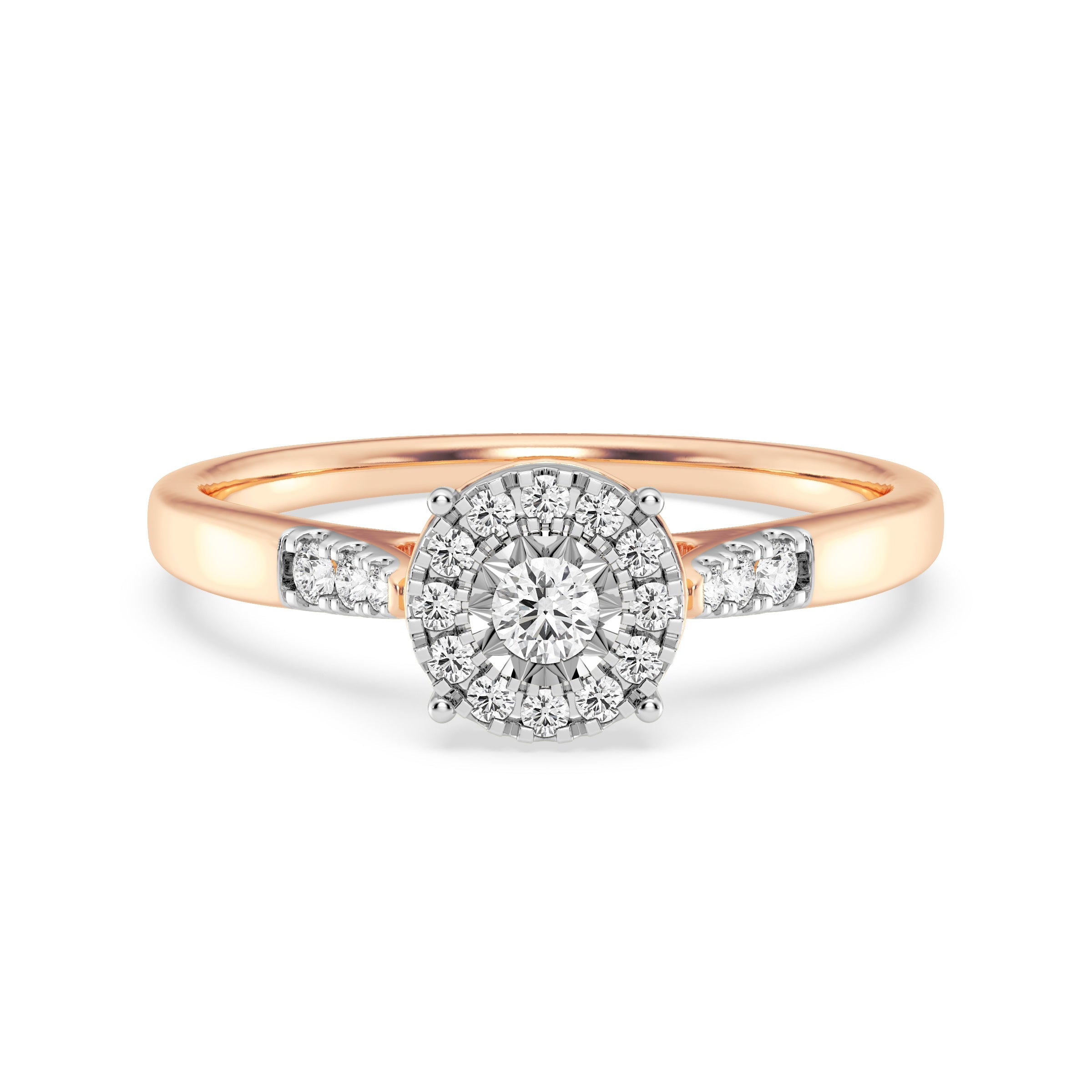 9ct Rose Gold Ladies Diamond Cluster Engagement Ring The_Diamond_box_South_Africa