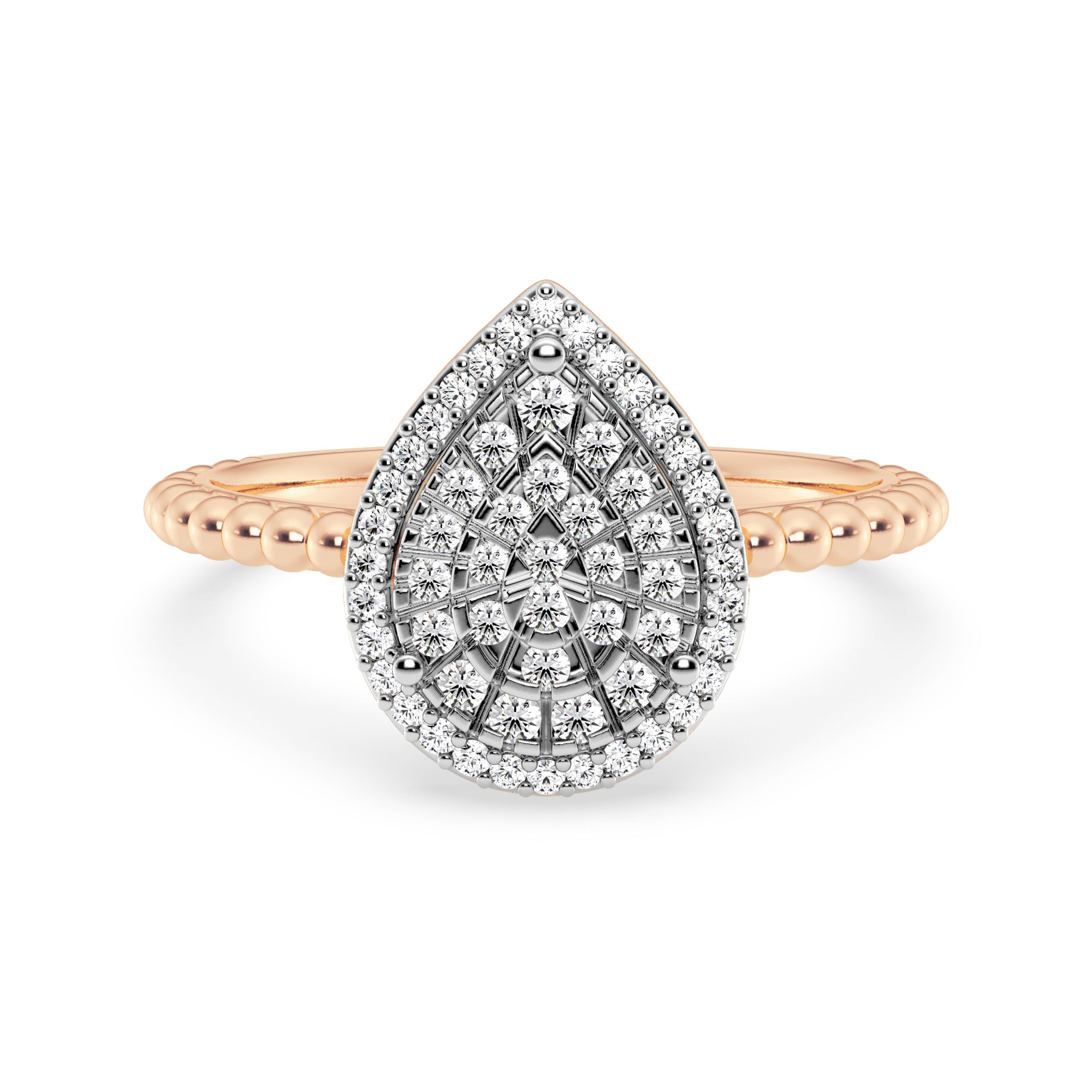 9ct Rose Gold Ladies Diamond Cluster Engagement Ring The_Diamond_box_South_Africa