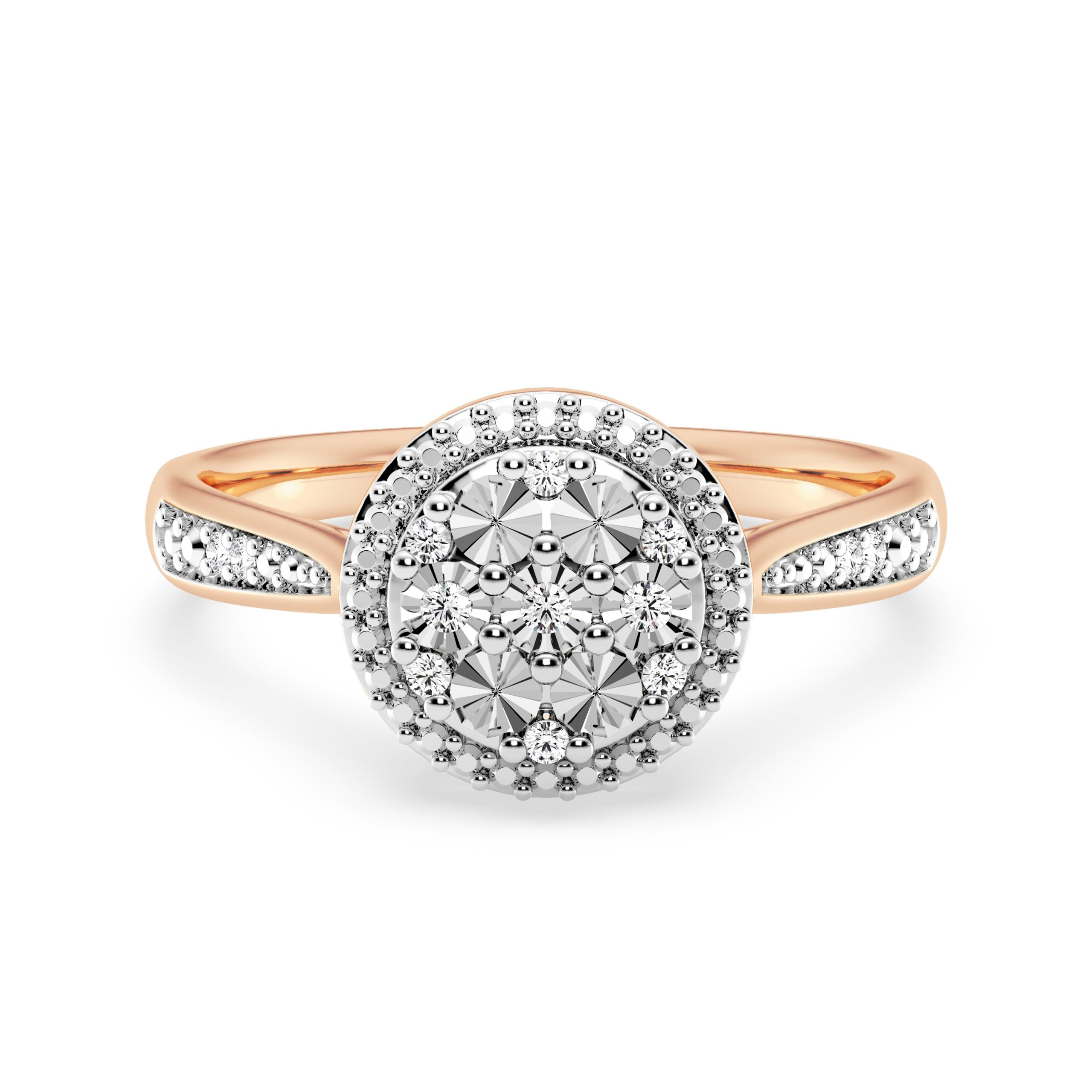 9ct Rose Gold Ladies Diamond Cluster Engagement Ring - 618JWR - RG The_Diamond_box_South_Africa