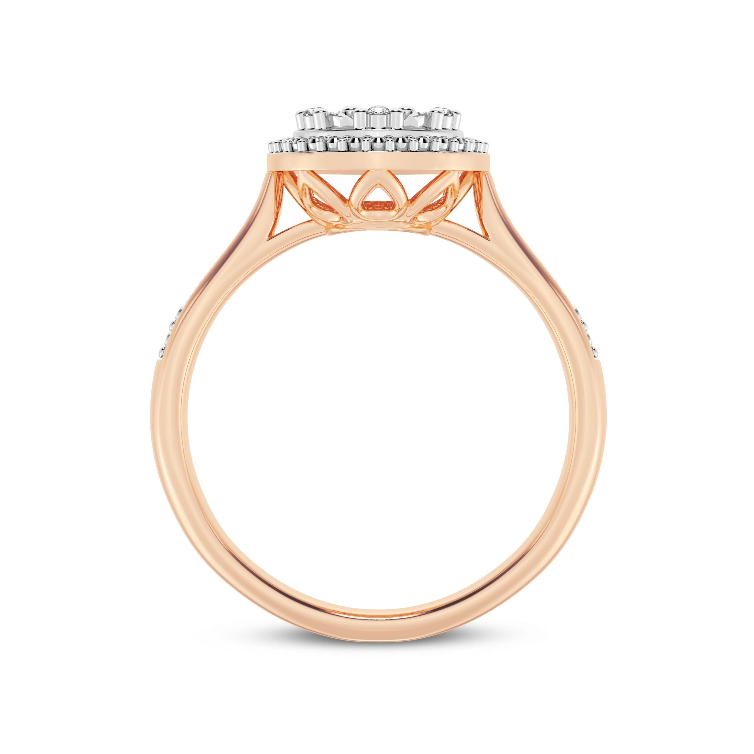 9ct Rose Gold Ladies Diamond Cluster Engagement Ring - 602JWR - RG